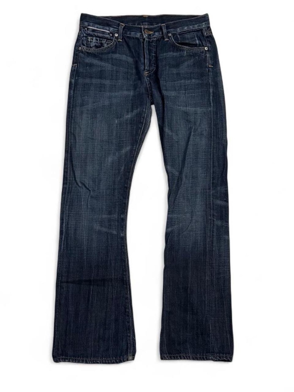 Citizens of Humanity Dark Wash Button Fly Jeans with Peace Sign